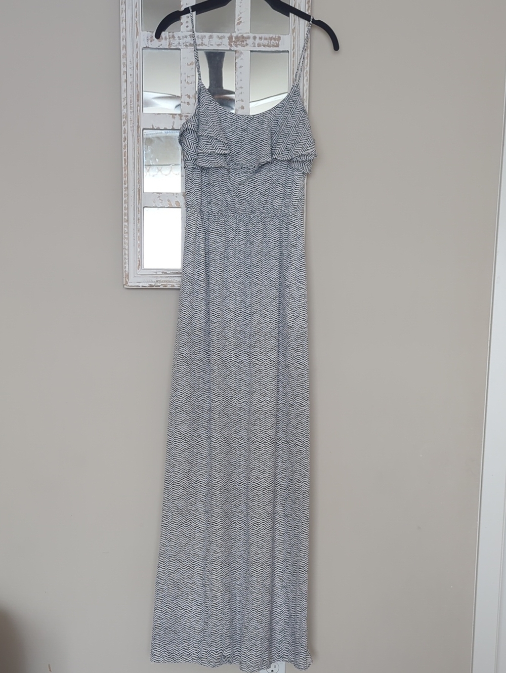 BCBGeneration Striped Ruffle Maxi Dress
